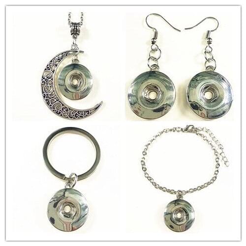1set Snap Necklace, bracelet, key chain ,Earrings Fit 18mm Snaps Button for DIY Eardrop Jewelry accessories