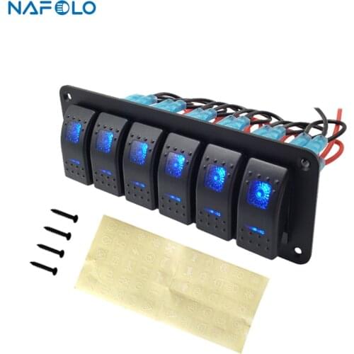 12V Toggle Switch Panel Circuit Breaker For Vehicles Yachts Ships Caravans Trucks Car Boat Rocker Switch Panel