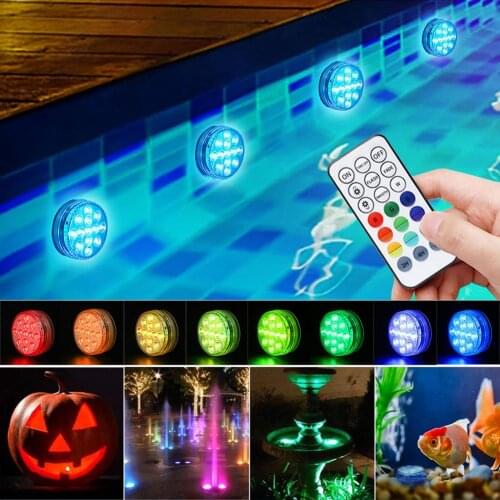 Underwater Light USB Rechargeable Swimming Pool LED Lamp With RF Remote Control IP68 Waterproof Lighting For Fish Tank Bathroom