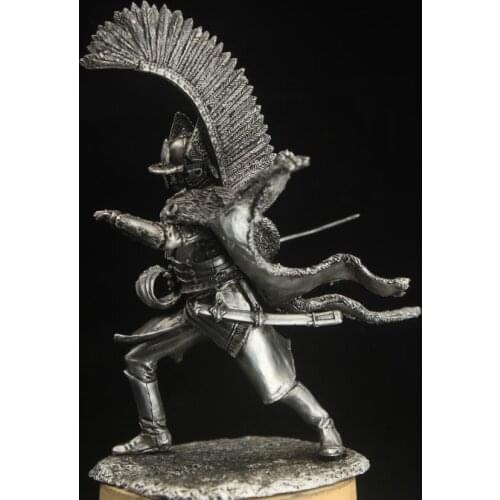 Poland Winged Hussar 1/24 75mm Tin Metal Ancient Soldier Model Medieval Knight DIY Figurines Armor Cavalry Home Office Decor