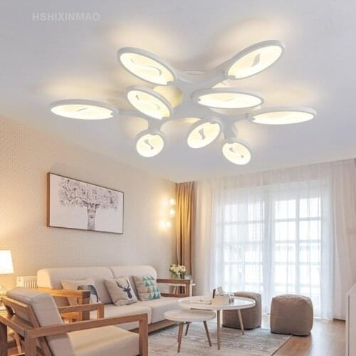 Postmodern Simple Living Room Ceiling Light Individuality Creative Bedroom Lamp Villa Tree Leaves Ceiling Lighting Fixtures