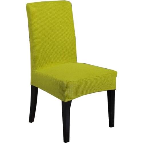 Simple Grass Green Quilted 3D Chair Cover Slipcover Spandex/Polyester Fabric Stretch Elastic Chair Protector Chair Banquet