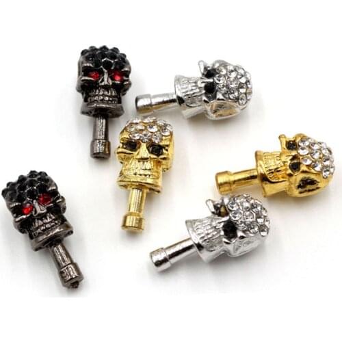 Fashion Universal Dust Plug Skull Diamond Headphone plug cap for your phone ear plug audio cell phone personality Accessories