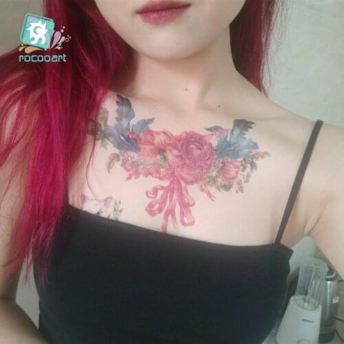 Rocooart 25 Designs 1 Sheet Women Jewelry Tattoo Temporary Body Chest Waist Art Tattoo Sticker Cool Sexy Choker Pendant tattoos