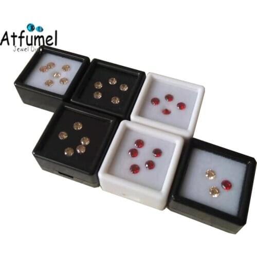 Glass Cover Gemstone Diamond Jewelry Display Box Loose Diamond Organizer Case Holder Glass Gem Stone Storage Container Box 40Pcs