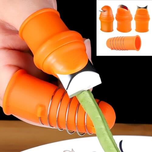 Finger Protector Silicone Thumb Nails Cutters Knife Cutter Cutting Vegetable Harvesting Knife Pinching Plant Blade Scissors