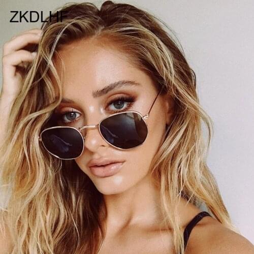 Vintage Square Sunglasses Women Retro Polygon Sun Glasses For Male Metal Small Frame Mirror Classic Oculos De Sol Feminino