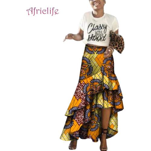 Ankle Length African Ankara Skirt for Women Sexy Style African Print Skirt Customized Unique Lady Dresses WY3681