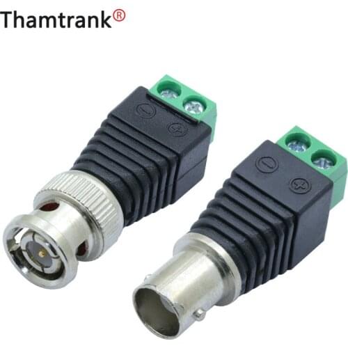 10PCS/lot Coax CAT5 to Camera CCTV Terminal BNC Video AV Balun Connector Adapter POE CCTV Tester IP Camera