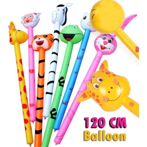 120cm Cartoon Inflatabel Animal Long Inflatable Hammer No Wounding Weapon Stick Baby Children Toys Random 1Pcs 20 Styles