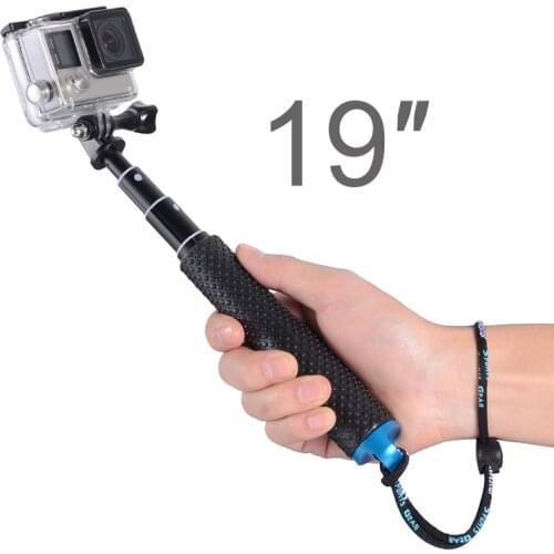 19 Inch Portable Selfie Stick Extend Monopod Mount for GoPro Hero 9 8 7 6 5 4 Xiaoyi Yi 4K Sjcam Sj4000 Eken Camera Accessory