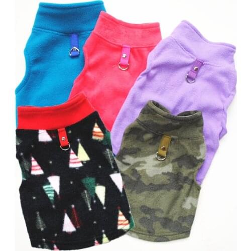 2020 Dog Vest Soft Polyester Clothes for Small Dogs Solid Candy Color Dog Tshirt With Dog Harness Leash D-Ring Pug Yorks Coat