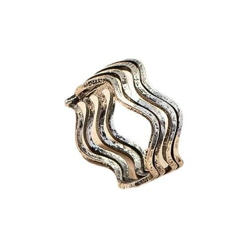 2021 Ins Trendy Antique Metal Wave Minimalist Minimalism Finger Band Knuckle Midi Ring Korean Fashion Chic Women Party Jewelry