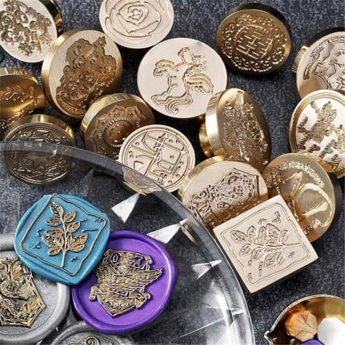 500+ Patterns Wax Seal Stamp Retro Wood Stamp Kits Replace Copper Head-Stamp Series