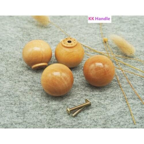 6/10/20/60PCS 29mm*29mm Furniture Handle Door Drawer Wood Pull Wardrobe shoe cabinet Handle Round Solid Wooden Cabinet Knob