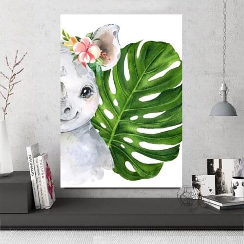 Diamond embroidery Cartoon green plant leaves 5d diy diamond painting full square round drill mosaic pattern rhinestonesZP-3601