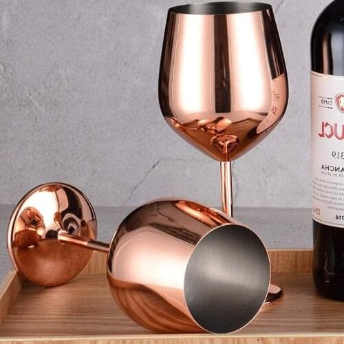 304 Stainless Steel Red Wine Goblets, 500ml Food Grade Juice Drink Goblet Shatterproof Party Barware Kitchen Tools Wine Glasses