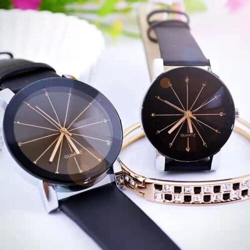 Fashion lovers convex meridian leisure men and women Quartz watch belt watch children table Relogio Feminino Zegarek Damski