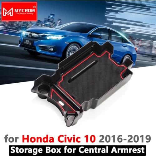 For Honda Civic 10 2016 2017 2018 2019 Armrest Box Storage Stowing Tidying Organizer Accessories FC FK FC1 FC2 FC5 FK4 FK7 TypeR