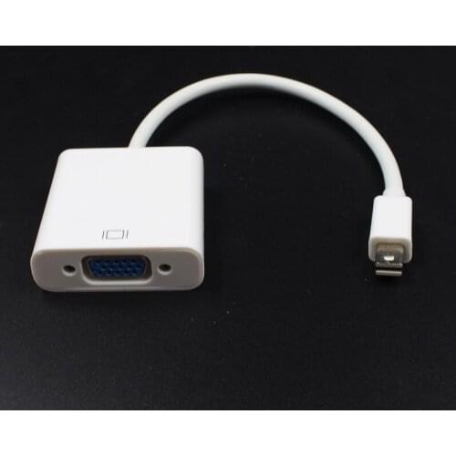 For MacBook Air Pro iMac Mac Mini Thunderbolt Mini DisplayPort Display Port Mini DP To VGA Cable Adapter 1080P(white)