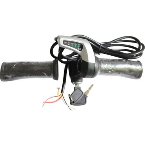 Scooter Throttle Grips 24V/48V/60V Twist Throttle&Handle Grip with Ignition Key& LED Indicator
