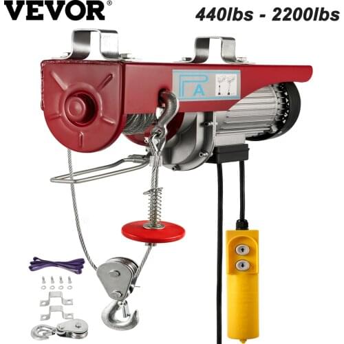VEVOR 440 880 1320 1760lbs Electric Hoist Crane Portable Lifter Overhead Garage Winch Effort Elevator with Wired Remote Control