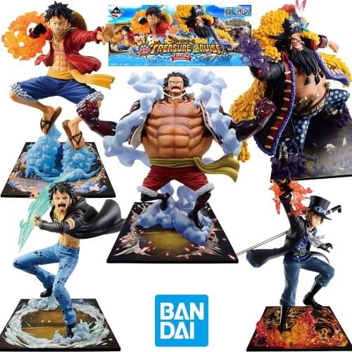 Bandai Ichiban Kuji Figurine One Piece Treasure Cruise Luffy Zoro Law Marshall D Teach Action Anime Figure Collectible Toys