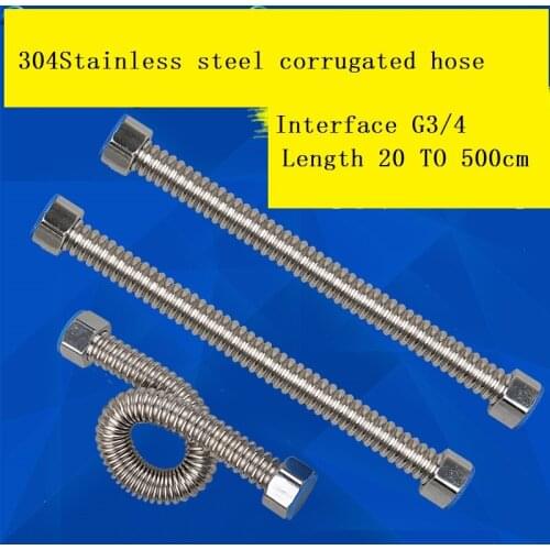 Vidric 304 stainless steel G3/4" Bellows corrugated pipe fflooding hot and cold plumbing hose shaping length 20CM TO 500CM