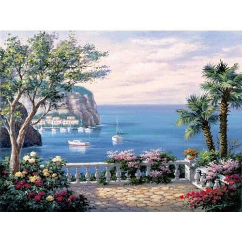 Canvas art seascapes oil Paintings Costa Del Sol modern Hand painted artwork for home decor