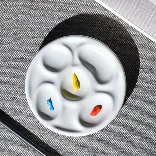 Ceramic watercolor palette multi-cell watercolor painting white porcelain palette professional painting ceramic supplies Small