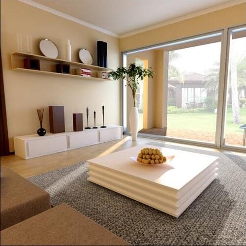 Square glass coffee table stylish minimalist modern paint creative personality living room coffee table TV cabinet combination