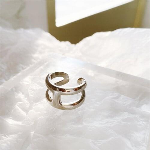 Liemjee Wholesale Fashion Jewelry S925 Silver Retro Hollow H Ring For Women Feature Namour Charm Gift All Seasons