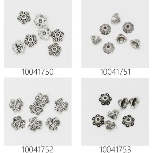 Lotslots of 50pcs vintage beads cap,filigree beads cap,flower spacer metal beads,antique silver-100417-1