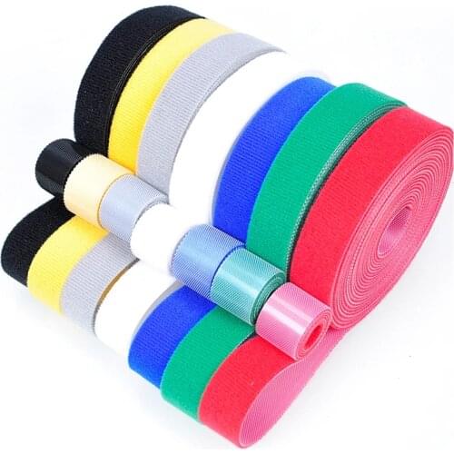 2Yards 10mm Reusable Self-Adhesive Velcros Tape Hook Loop Nylon Belt Strap Ribbon Wire Strap Seals Office Desktop Management