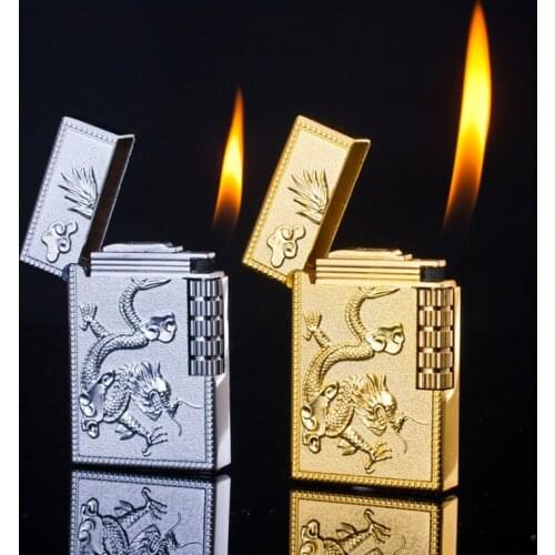 Fashion Bright Sound Cigarette Lighter Metal Gas Inflatable Butane Lighters Smoker Best Gift