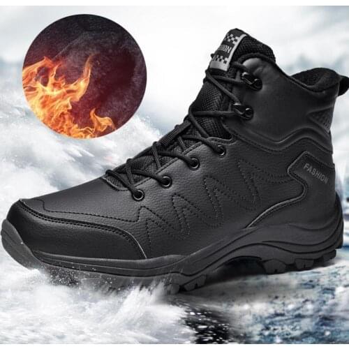 2020 Men Boots Winter Plush Warm Snow Boots Casual Male Outdoor Waterproof Non-Slip Rubber Ankle Hiking Boot Work Safety Shoes