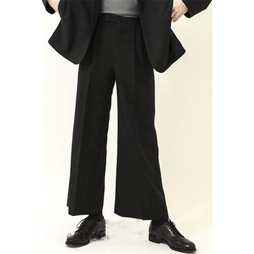 Mens Casual Pants Capris 2021 new trend slightly flared pants summer thin large pants