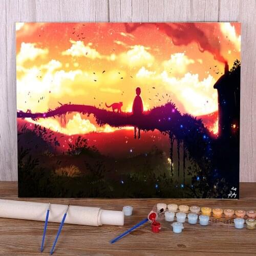 Scenery Best Friends Paint By Numbers Complete Kit Acrylic Paints 50*70 Picture By Numbers Photo Home Handiwork