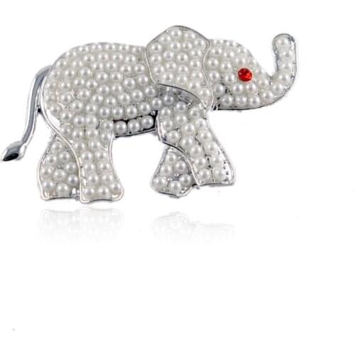 Newest Design White Pearl Elephant Brooch Sorority Pin
