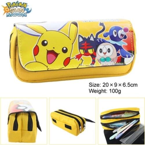 2021 new pokemen Anime School Supplies Stationery Schoolbag Party Learning package Pencill Case School Cartoon Black Pen Bag