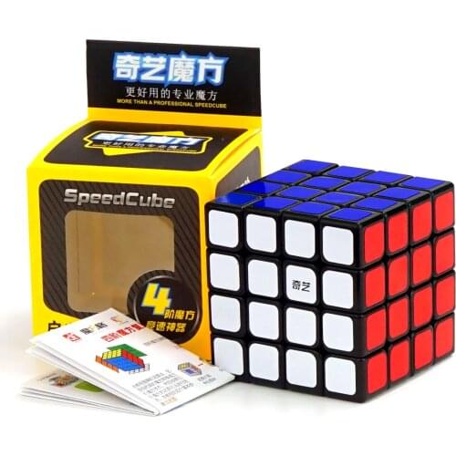 New Qiyi Qiyuan S 4x4 Black Qiyuan Stickerless Jelly 4x4x4 Professional Speed Stickeless Cubo Magico Educational Toy for Xmas