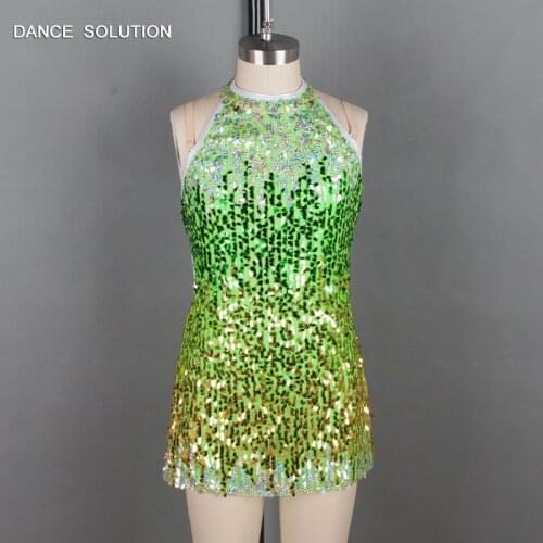 Wholesale Green Sequin Dress for Jazz and Tap Dancing Show Costume 18524