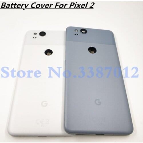 Original Back Battery Cover For HTC Google Pixel 2 Pixel2 + Camera Lens + Power Volume Button Rear Housing Door Case Replacement