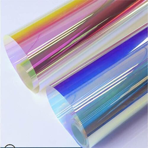HOHOFILM 1.37x30m Rainbow Window Film Dichroic iridescent vinyl film decorative film Cosplay DIY Sticker Christmas DIY Roll