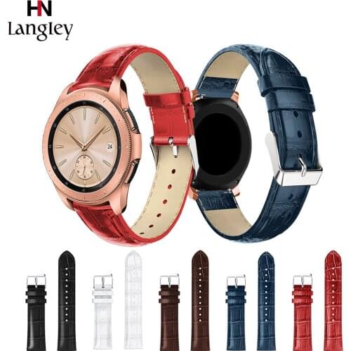 20 22mm Quick Release Genuine Leather Watchband For Samsung Galaxy Watch 42 46mm Bracelet Straps For Gear S3 Frontier S2 Classic