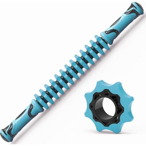 Muscle Roller Stick Axis Gear Non-slip Handle Yoga Roller for Leg Back Relaxion Acupuncture Point Relieving Muscle Soreness