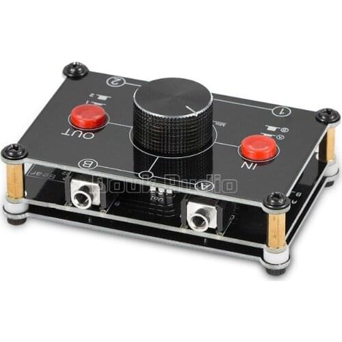 2 In 2 Out 3.5mm A/B 1/2 Selector Audio Switcher Volume Passive Preamp Splitter