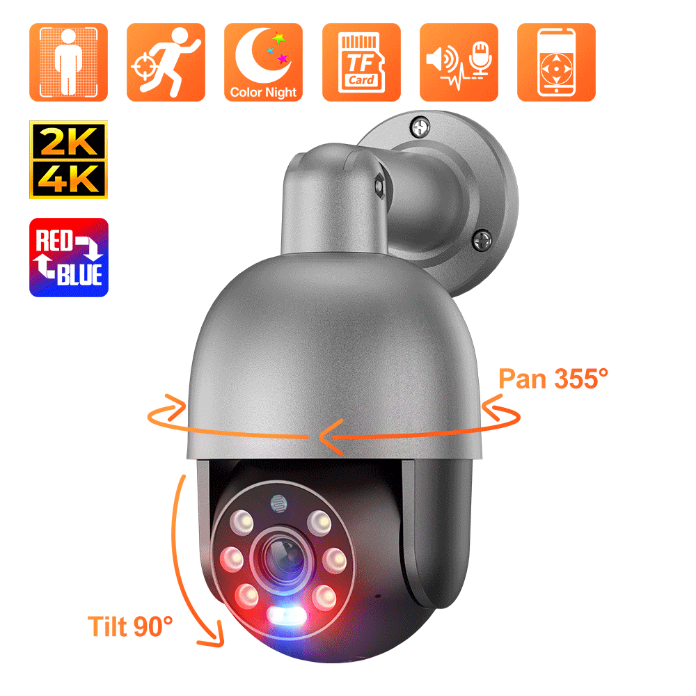 Techage Full HD 5MP POE IP Camera Smart AI Security Camera Outdoor Waterproof Two Way Audio For CCTV Video Surveillance NVR Kit