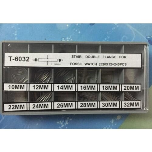 1.5mm Thick Fossil Watch Stair Double Flange Stainless Spring Bars from 10mm~32mm Size