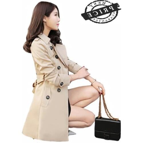 Windbreaker 2021 Womens New Spring Plus Size aXL Trench Coat Female Long Clothes Ladies Overcoat Autumn Clothing LWL316